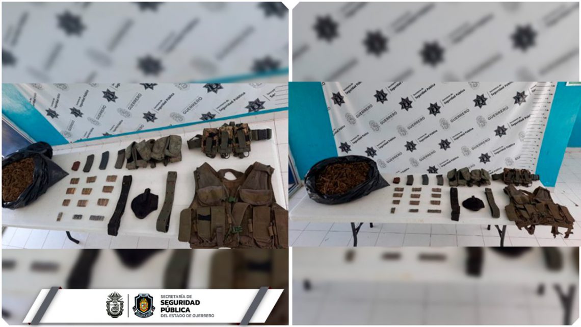 Asegura la Policía Estatal droga y armas en Cutzamala de Pinzón