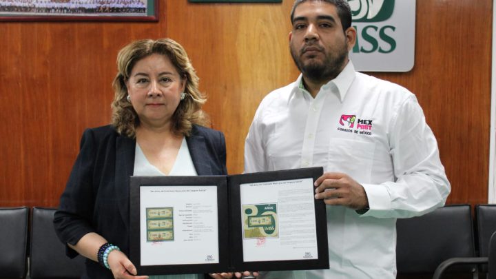 Realizan autoridades del IMSS y Sepomex acto de cancelación de estampilla postal por 80 años del Instituto