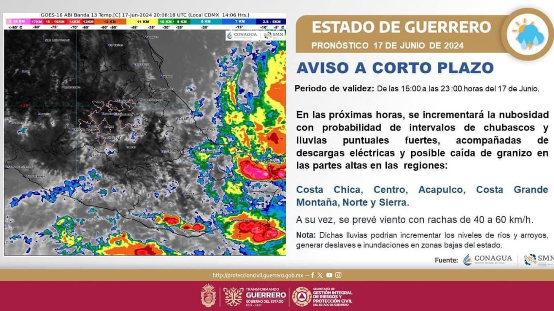 Llama gobernadora Evelyn Salgado tomar precauciones ante pronóstico de lluvias y granizo en Guerrero