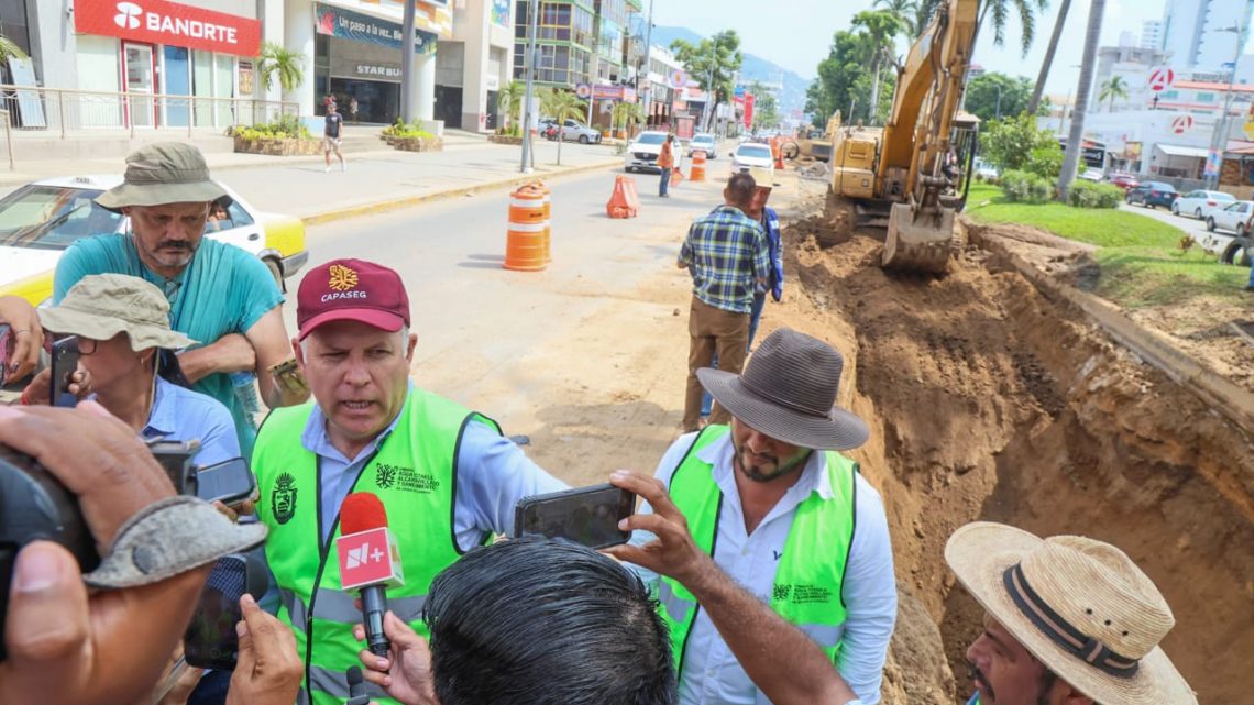 Instruye Evelyn Salgado redoblar esfuerzos en las obras de renovación de colectores sanitarios en la Costera de Acapulco