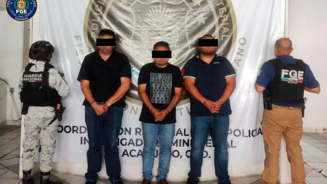 La FGEGuerrero cumplimentó orden de aprehensión en Acapulco a tres hombres por robo ocurrido en Chilpancingo